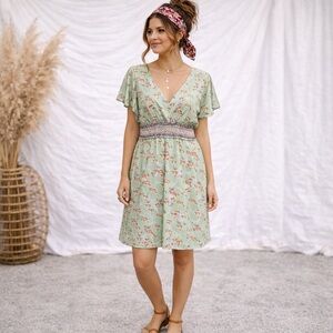 Nurture Woman’s Large Floral‎ Cottagecore Boho Dress